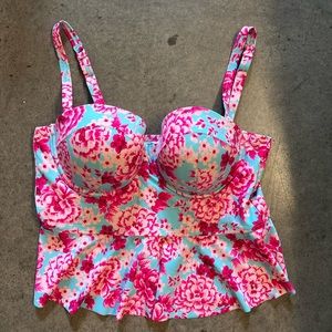 Torrid Underwire Peplum Tankini Top